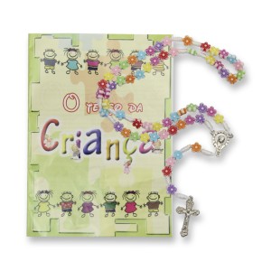 TE720054 - Terço c/ Oração da Criança Flor - 26cm