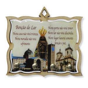 PC380601 - Porta Chaves N. Sra. Aparecida MDF Resinado - 15,5x14cm