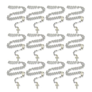 TE1071001P12 - Terço Pérola Branca c/ 12un. - 27cm