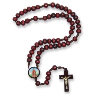 TE940561 - Terço Santo Expedito Madeira- 37cm