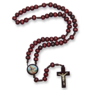 TE940950 - Terço São Miguel Madeira - 37cm