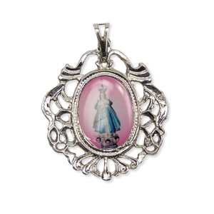 MD129016 - Medalha N. Sra. da Lapa Camafeu Níquel - 5x4,2cm