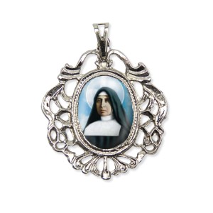 MD129071 - Medalha Santa Paulina Camafeu Níquel - 5x4,2cm
