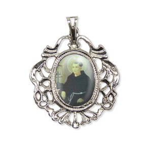 MD129405 - Medalha São Frei Galvão Camafeu Níquel - 5x4,2cm