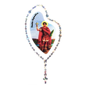 AD1501405 - Adesivo Terço Santo Expedito Prata - 12x6cm