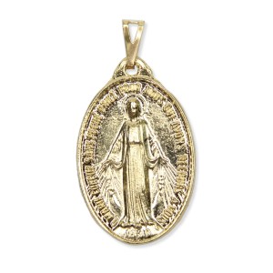 MD520105 - Medalha N. Sra. Das Graças Dourada - 4,2x2,6cm