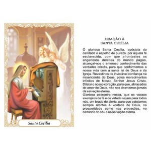 OG14023P100 - Oração Santa Cecília c/ 100un. - 9,5x6,5cm